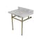 Fauceture 30" x 22" Carrara Marble Vanity Top with Brass Console Legs, Carrara Marble/Polished Nickel KVPB3030MB6 - alternate 1